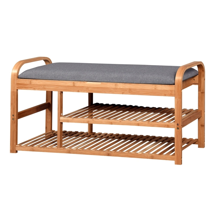 [US Warehouse] Entryway Bedroom Bamboo Storage Bench, Size: 39.37x13x19.88 inch