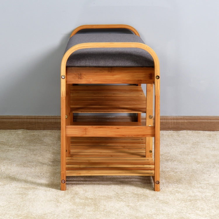 [US Warehouse] Entryway Bedroom Bamboo Storage Bench, Size: 39.37x13x19.88 inch