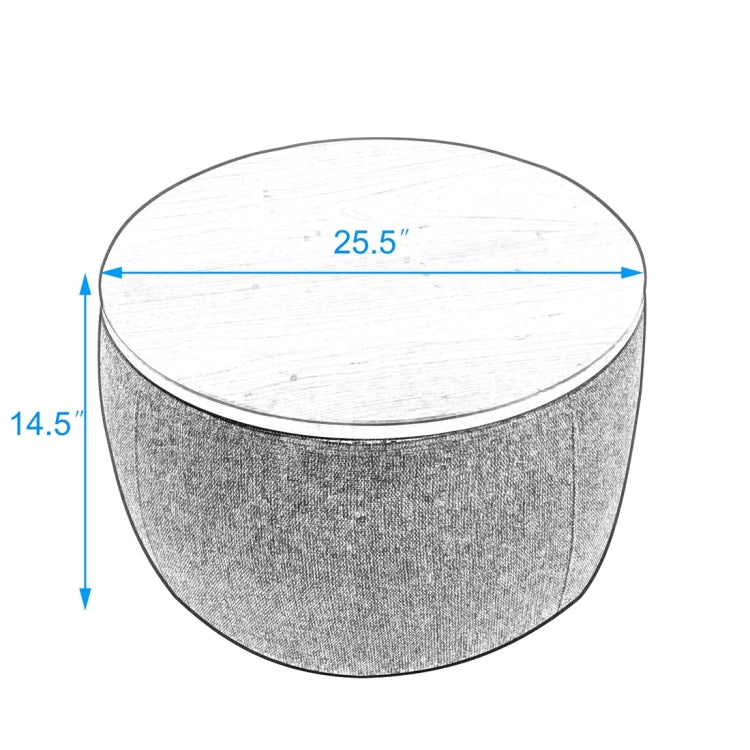 [US Warehouse] 2 in 1 Multifunction Round Storage Ottoman, Size: 25.5x25.5x14.5 inch(Navy Blue)
