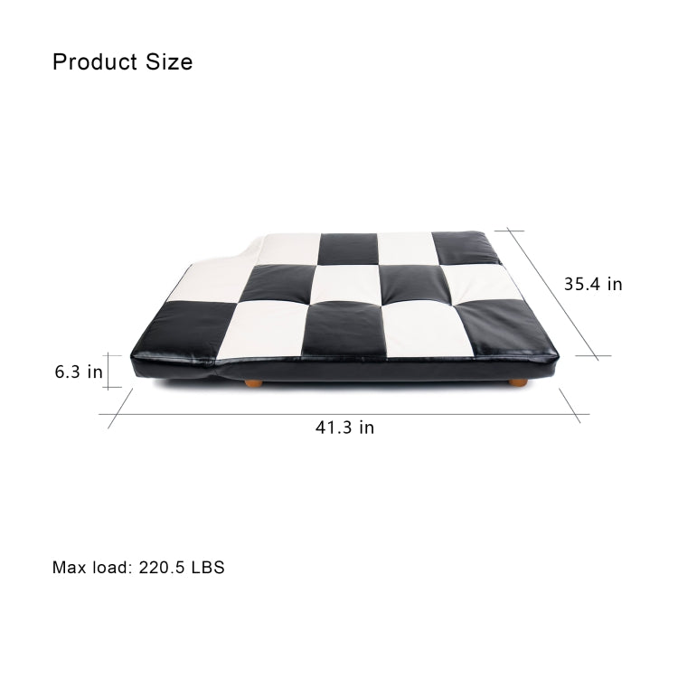 [US Warehouse] PU Leather Foldable Scratch-resistant Pet Dog Bed, Flat Size: 105x90x16cm, Upright Size: 86.1x70.1x36cm