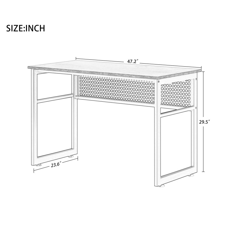 [US Warehouse] Home Office Wooden Metal Framed Desk, Size: 120x75x60cm