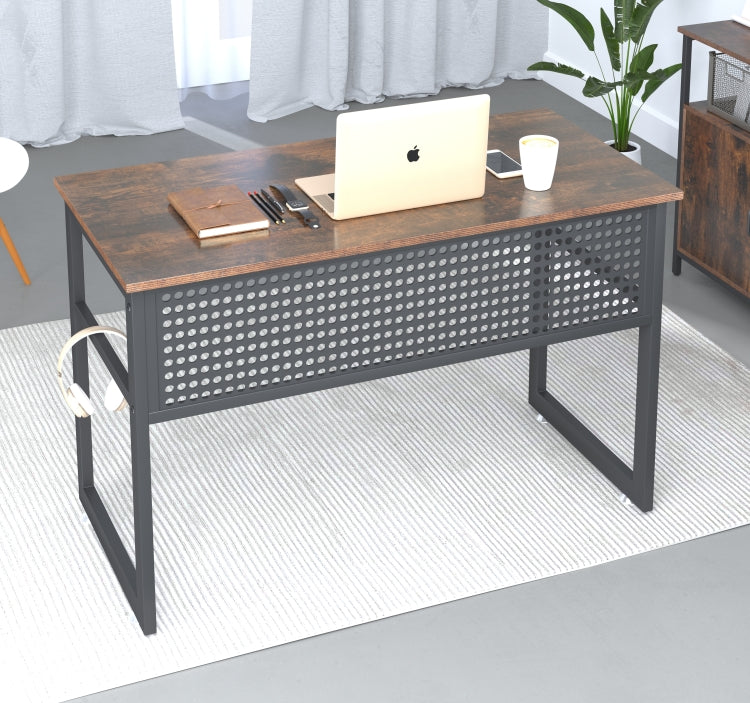 [US Warehouse] Home Office Wooden Metal Framed Desk, Size: 120x75x60cm