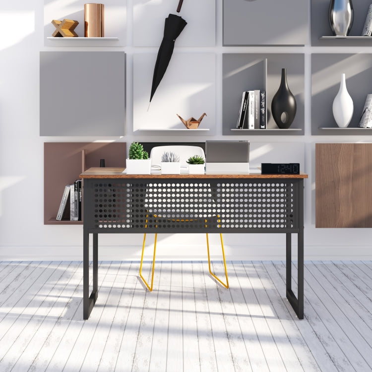 [US Warehouse] Home Office Wooden Metal Framed Desk, Size: 120x75x60cm