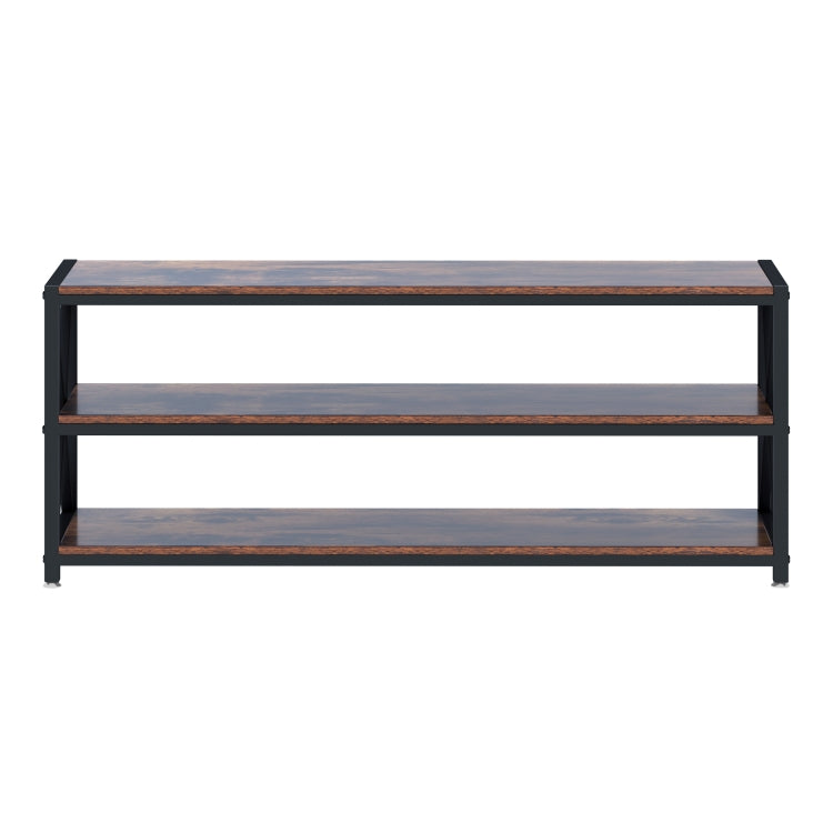 [US Warehouse] Lengthened TV Cabinet Wood-Like Grain Metal Frame Coffee Table Size: 120 x 39.9 x 50cm