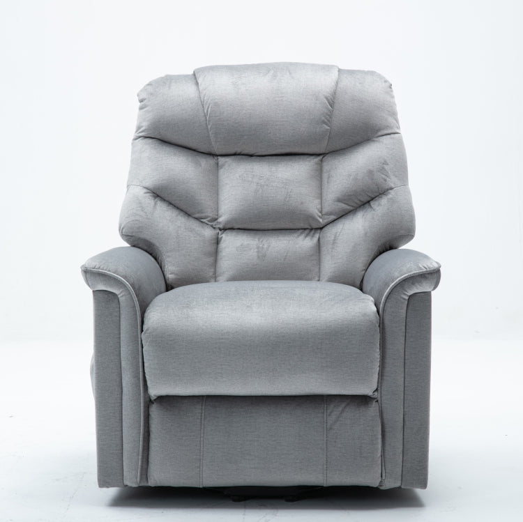 [US Warehouse] Power Velvet Fabric Lift Recliner Chair for Elderly Single Modern Sofa Chair (Grey)