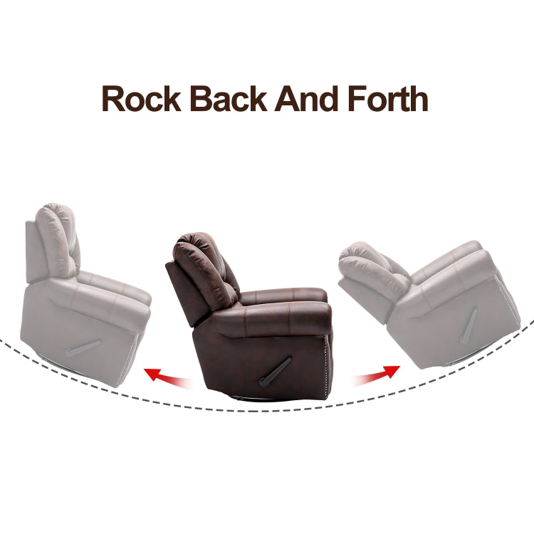 [US Warehouse] Manual Recliner Chair Suede Fabric Classical Sofa Chair with Overstuffed Armrest & Backrest (Brown)