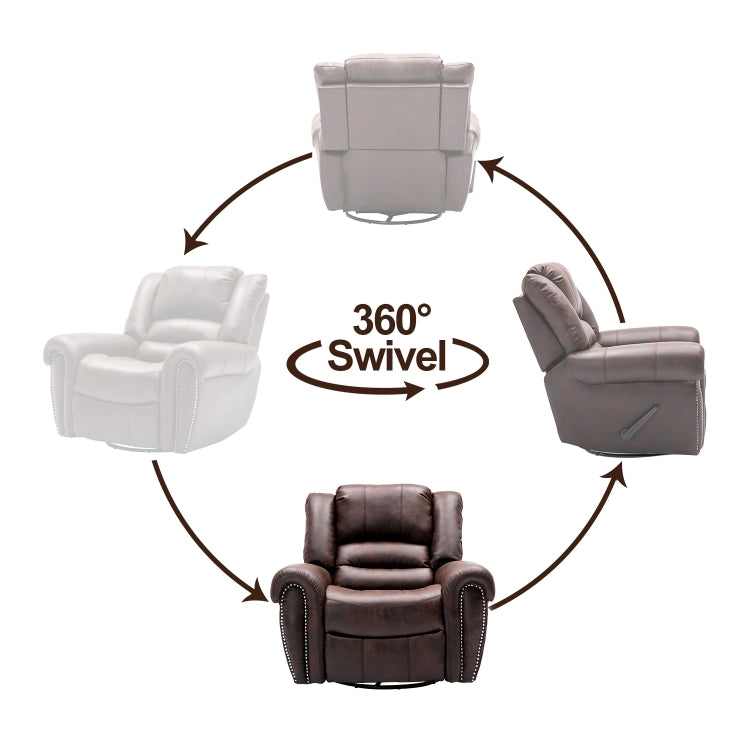 [US Warehouse] Manual Recliner Chair Suede Fabric Classical Sofa Chair with Overstuffed Armrest & Backrest (Brown)