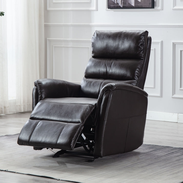 [US Warehouse] Manual Recliner Chair Faux Leather Sofa Chair(Dark Brown)