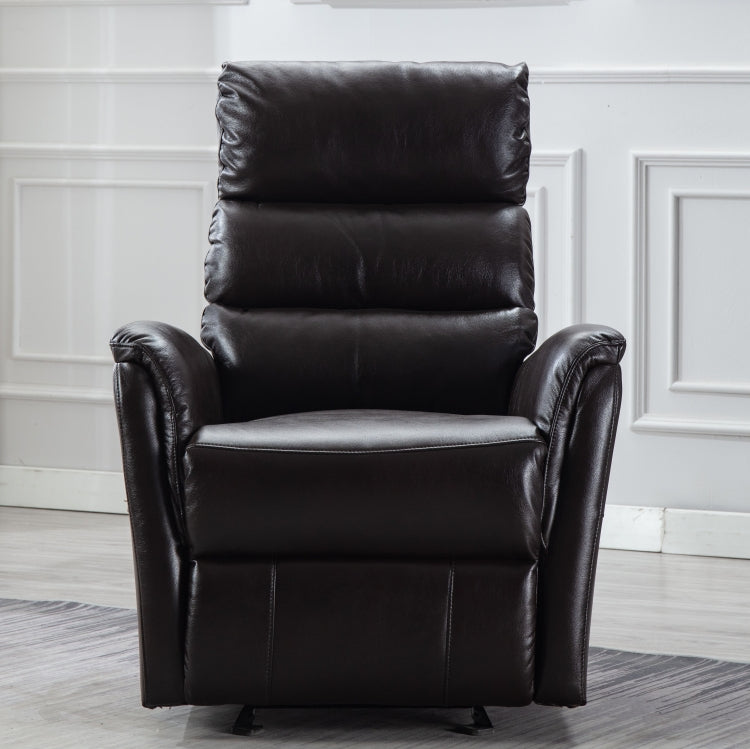 [US Warehouse] Manual Recliner Chair Faux Leather Sofa Chair(Dark Brown)