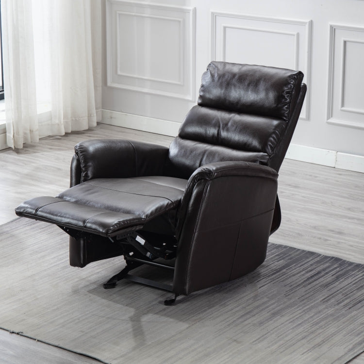 [US Warehouse] Manual Recliner Chair Faux Leather Sofa Chair(Dark Brown)
