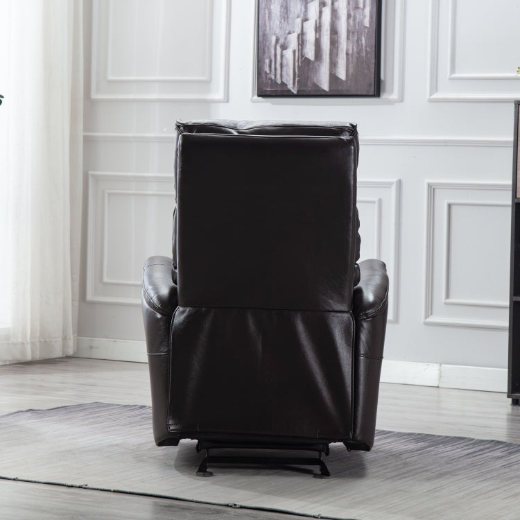 [US Warehouse] Manual Recliner Chair Faux Leather Sofa Chair(Dark Brown)