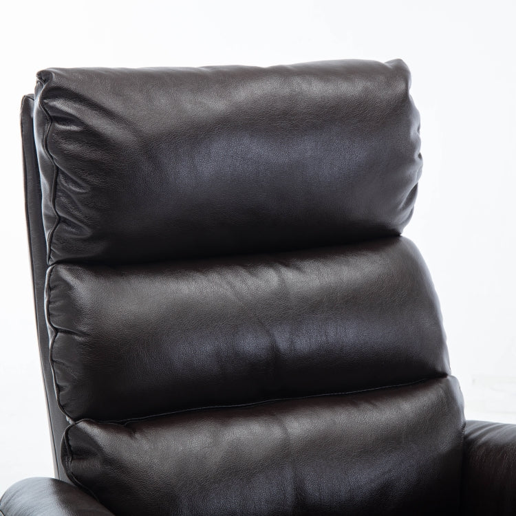 [US Warehouse] Manual Recliner Chair Faux Leather Sofa Chair(Dark Brown)