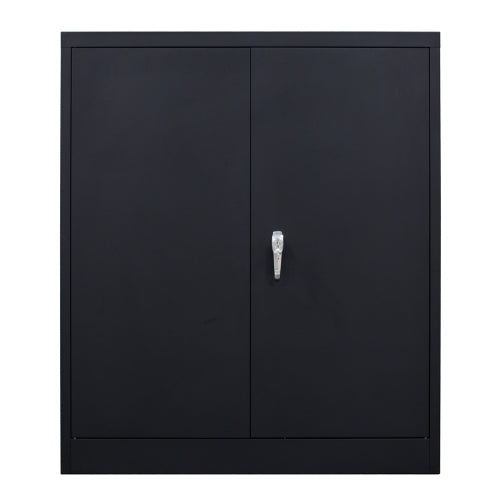 [US Warehouse] Steel Storage Cabinet 3 Shelf Metal Lockable Doors Cabinet with 2 Adjustable Shelves, Size: 91.5 x 45.7 x 105.7cm(Black)