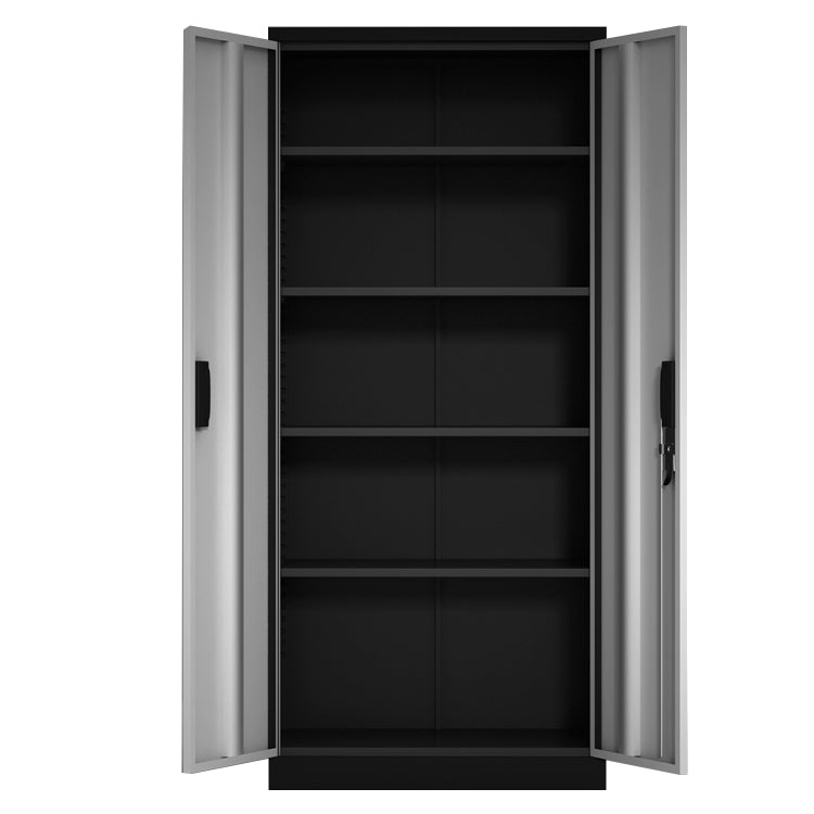 [US Warehouse] Steel Storage Cabinet 5 Shelf Metal Lockable Doors Cabinet with 4 Adjustable Shelves, Size: 80 x 30.9 x 180cm