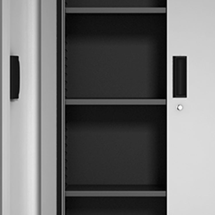 [US Warehouse] Steel Storage Cabinet 5 Shelf Metal Lockable Doors Cabinet with 4 Adjustable Shelves, Size: 80 x 30.9 x 180cm