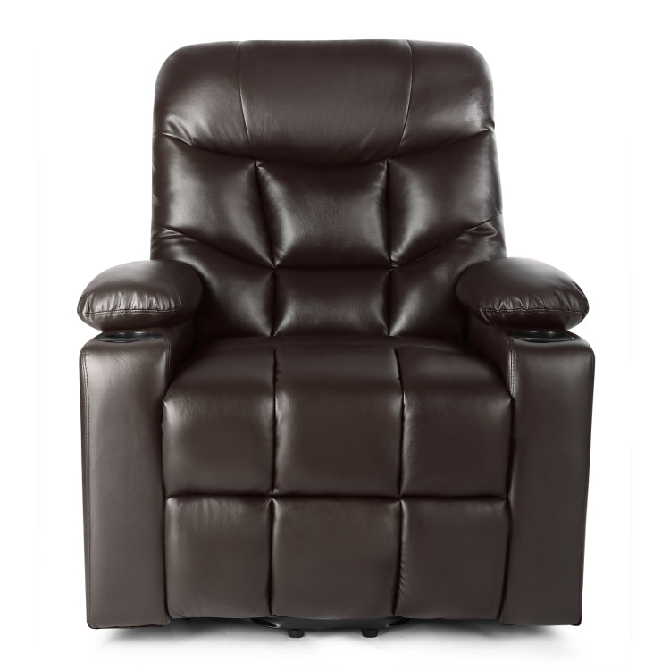 [US Warehouse] Leather Electric Power Lift Recliner Lift Massage Chair Sofa for Elderly (Dark Brown)