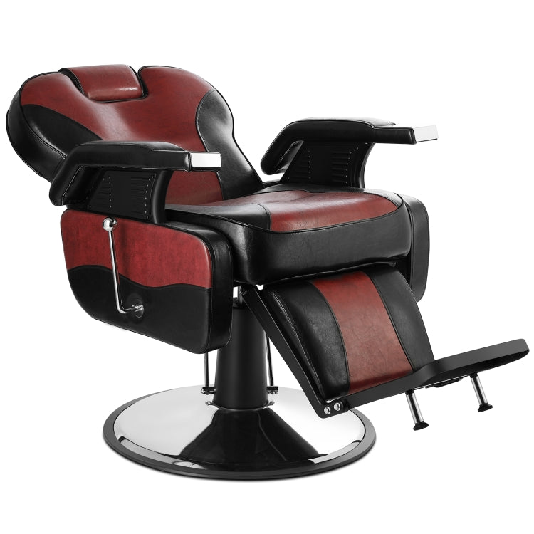 [US Warehouse] Styling Adjustment Hydraulic Salon Barber Chair Recliner(Black Red)