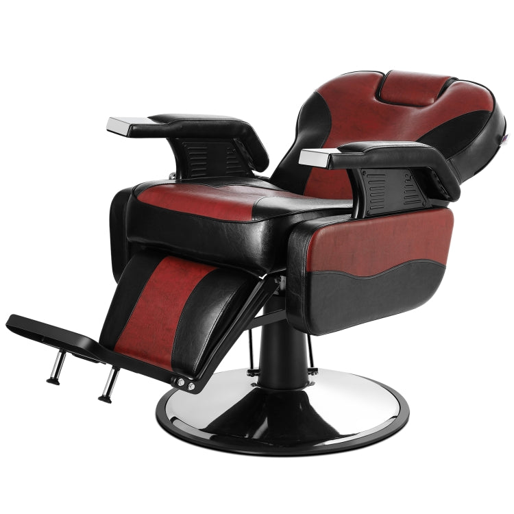 [US Warehouse] Styling Adjustment Hydraulic Salon Barber Chair Recliner(Black Red)