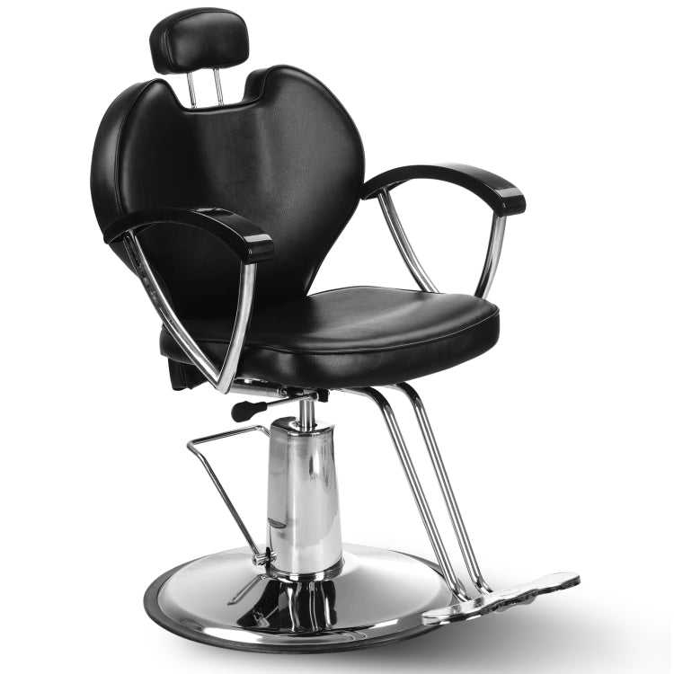 [US Warehouse] Hydraulic Reclining Barber Chair Salon Beauty Equipment(Black Red)