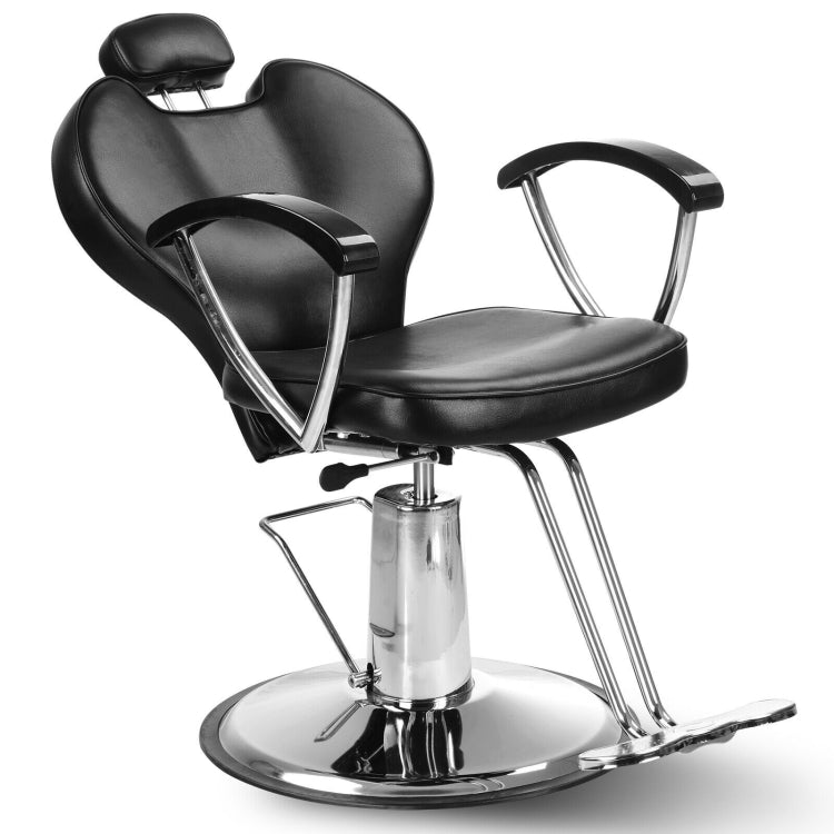 [US Warehouse] Hydraulic Reclining Barber Chair Salon Beauty Equipment(Black Red)