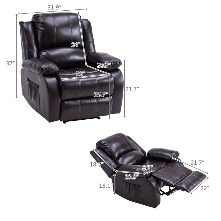 [US Warehouse] Function Chair Combination Electric Massage Chair Style: A(Dark Brown)