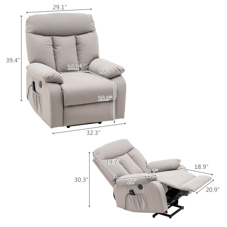 [US Warehouse] Electric Lift Function Chair Combination Electric Massage Chair Style: A(White)