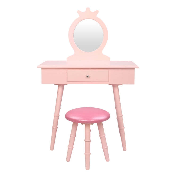 [US Warehouse] Children One Mirror Single Drawer Dressing Table, Table Size: 76 x 41 x 35cm(Pink)