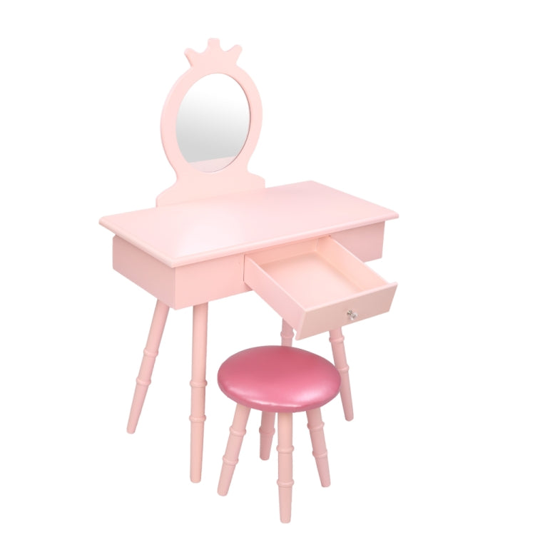[US Warehouse] Children One Mirror Single Drawer Dressing Table, Table Size: 76 x 41 x 35cm(Pink)