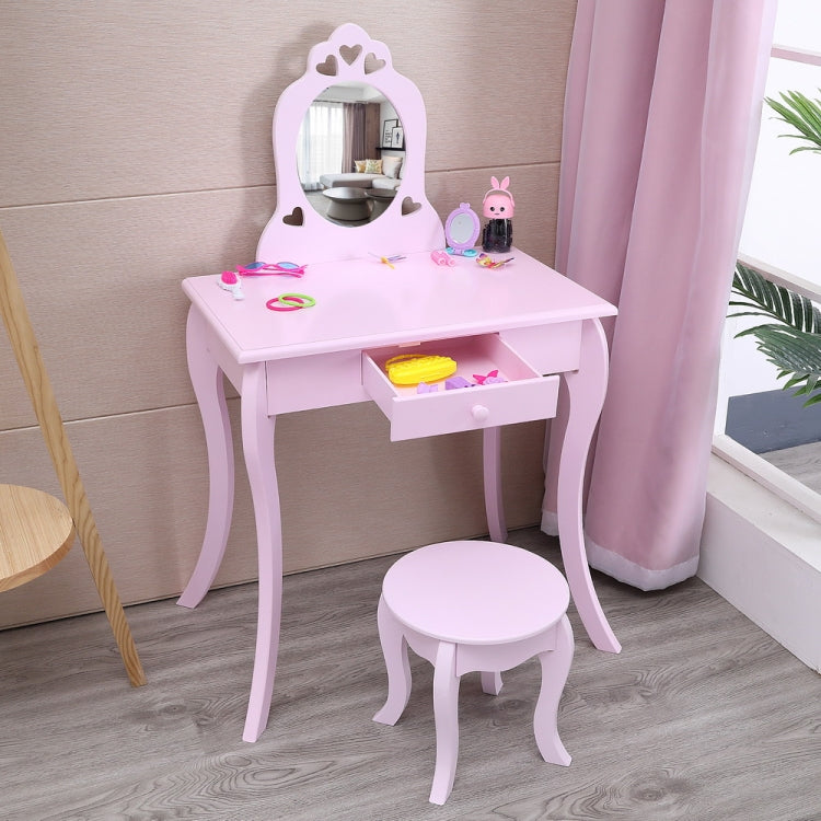 [US Warehouse] Children One Mirror Single Drawer Dressing Table, Table Size: 76 x 41 x 35cm(Purple)