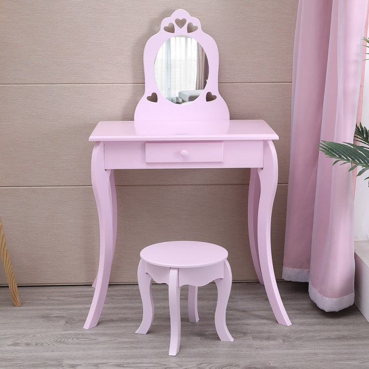 [US Warehouse] Children One Mirror Single Drawer Dressing Table, Table Size: 76 x 41 x 35cm(Purple)