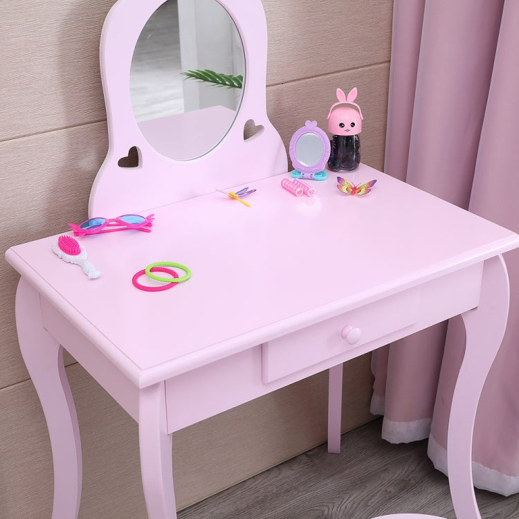 [US Warehouse] Children One Mirror Single Drawer Dressing Table, Table Size: 76 x 41 x 35cm(Purple)