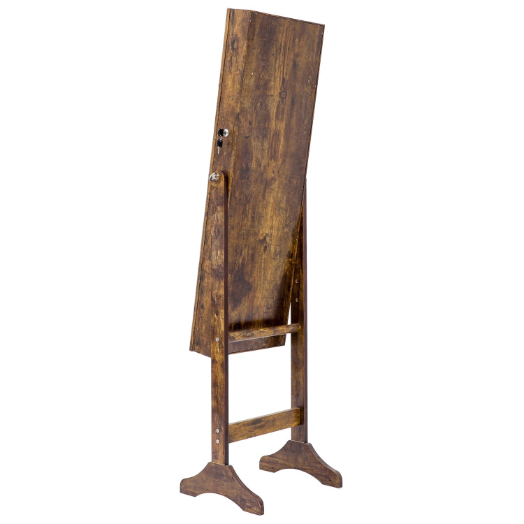 [US Warehouse] Fashion Simple Jewelry Storage Mirror Cabinet with LED Lights, Size: 38 x 40 x 156cm(Antique)