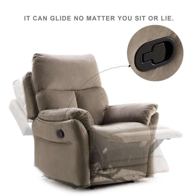 [US Warehouse] Fabric Soft Reclining Chairs Modern Sofa with Overstuffed Armrest & Back(Khaki)