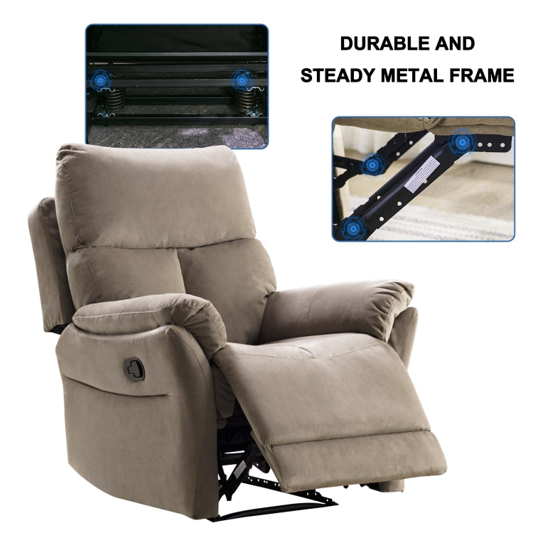 [US Warehouse] Fabric Soft Reclining Chairs Modern Sofa with Overstuffed Armrest & Back(Khaki)