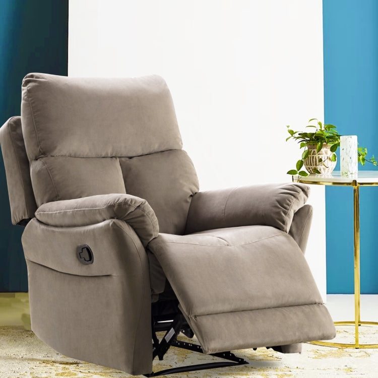 [US Warehouse] Fabric Soft Reclining Chairs Modern Sofa with Overstuffed Armrest & Back(Khaki)