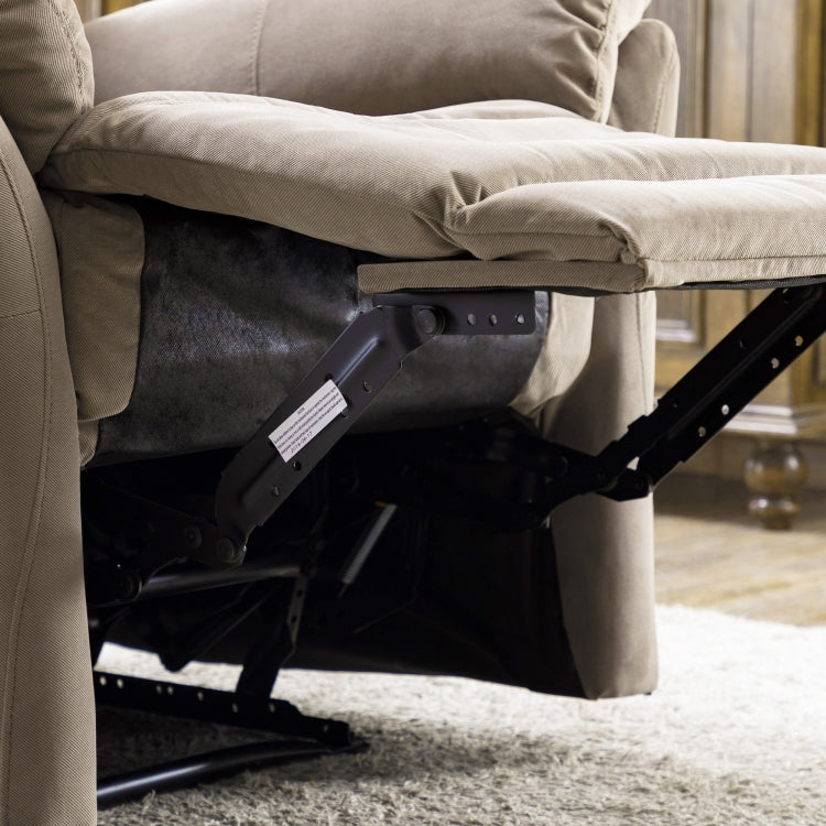 [US Warehouse] Fabric Soft Reclining Chairs Modern Sofa with Overstuffed Armrest & Back(Khaki)