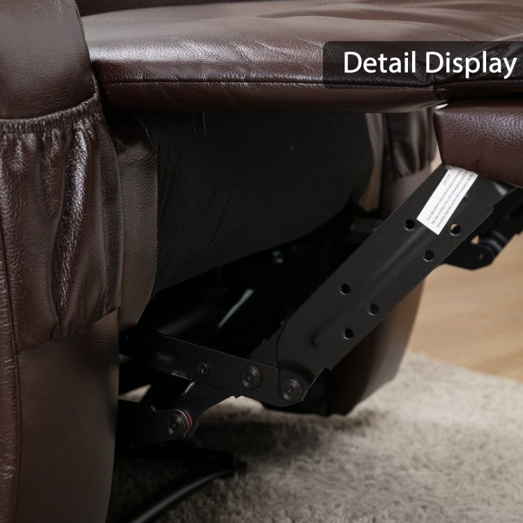 [US Warehouse] Ergonomic Leather Recliner Chairs with 2 Cup Holders(Brown)