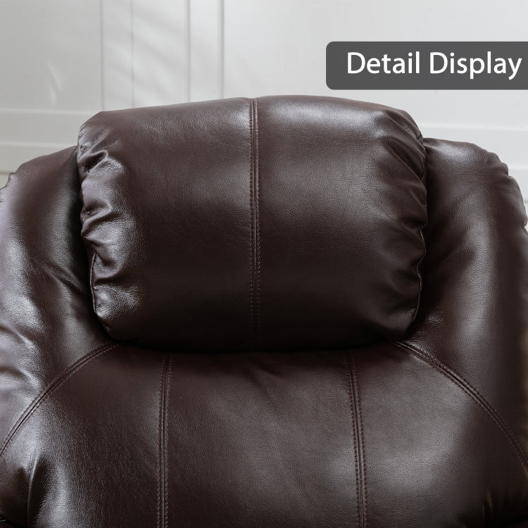 [US Warehouse] Ergonomic Leather Recliner Chairs with 2 Cup Holders(Brown)