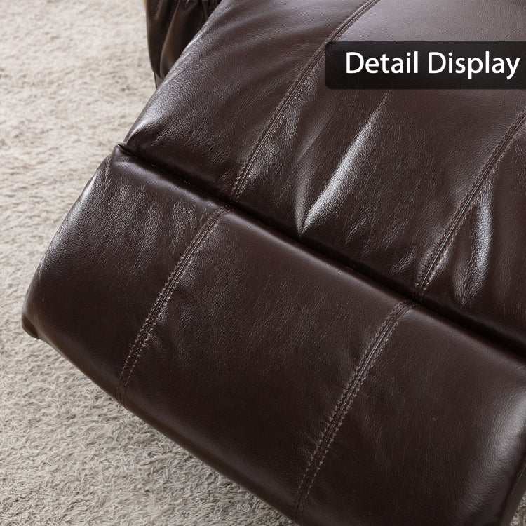 [US Warehouse] Ergonomic Leather Recliner Chairs with 2 Cup Holders(Brown)