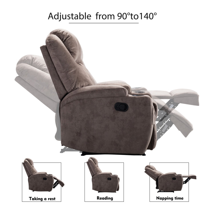[US Warehouse] Ergonomic Recliner Chairs with 2 Cup Holders(Camel)