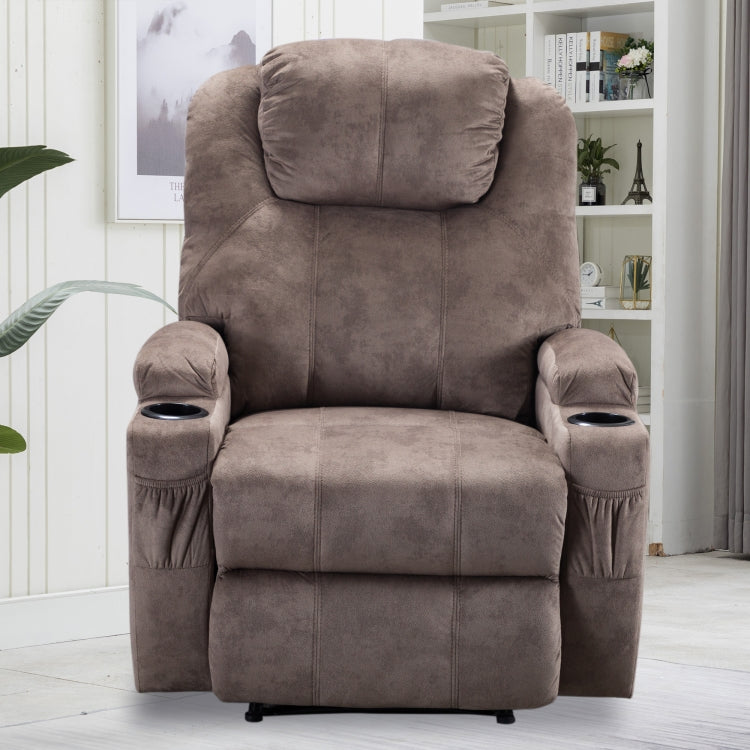 [US Warehouse] Ergonomic Recliner Chairs with 2 Cup Holders(Camel)