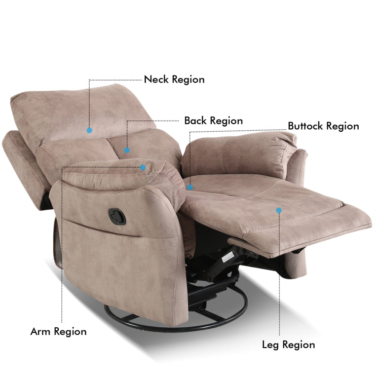 [US Warehouse] Swivel Rocker Manual Reclining Chairs(Camel)