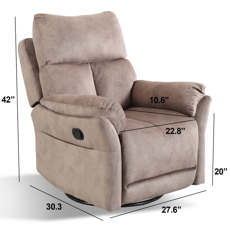 [US Warehouse] Swivel Rocker Manual Reclining Chairs(Camel)