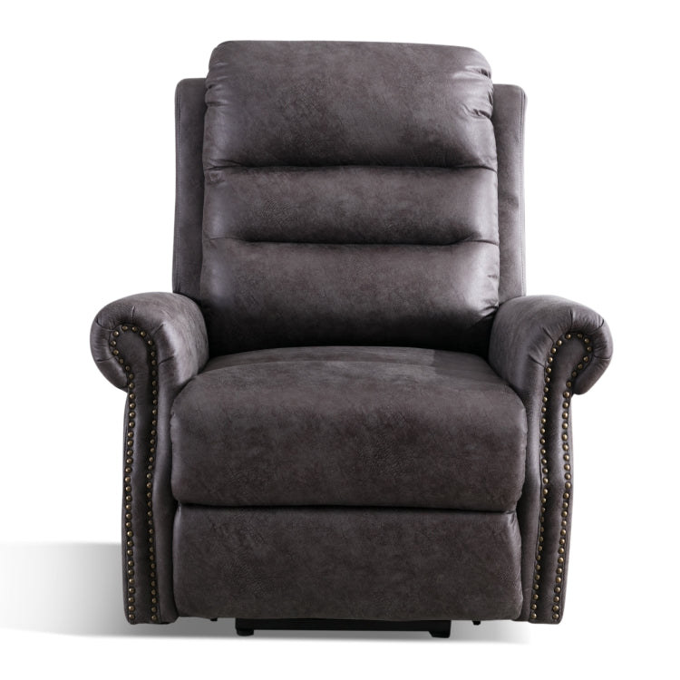[US Warehouse] Electric Power Lift Recliner Chairs for Elderly Classic Single Sofa with Nailhead Trim(Grey)