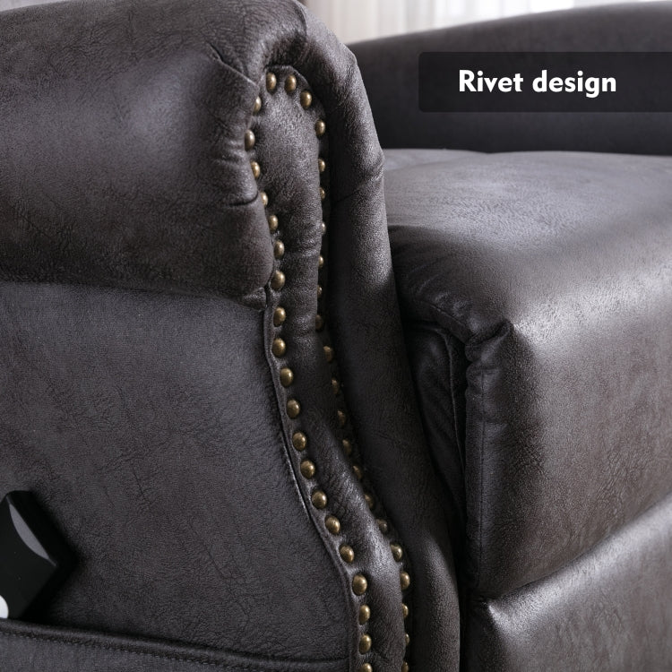 [US Warehouse] Electric Power Lift Recliner Chairs for Elderly Classic Single Sofa with Nailhead Trim(Grey)