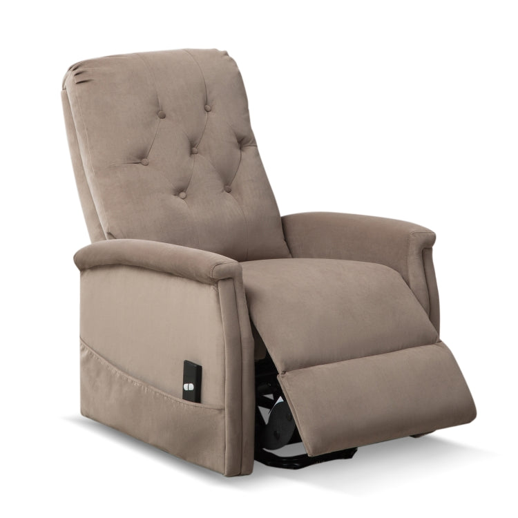 [US Warehouse] Electric Power Lift Recliner Chairs for Elderly Classic Single Sofa with Remote Control Pocket(Light Coffee)