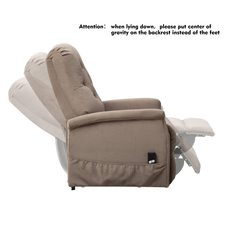 [US Warehouse] Electric Power Lift Recliner Chairs for Elderly Classic Single Sofa with Remote Control Pocket(Light Coffee)