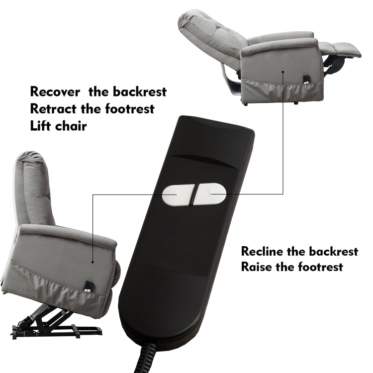 [US Warehouse] Electric Power Lift Recliner Chairs for Elderly Classic Single Sofa with Remote Control Pocket(Grey)