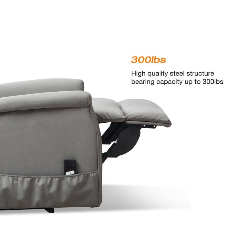 [US Warehouse] Electric Power Lift Recliner Chairs for Elderly Classic Single Sofa with Remote Control Pocket(Grey)
