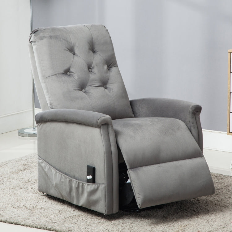 [US Warehouse] Electric Power Lift Recliner Chairs for Elderly Classic Single Sofa with Remote Control Pocket(Grey)